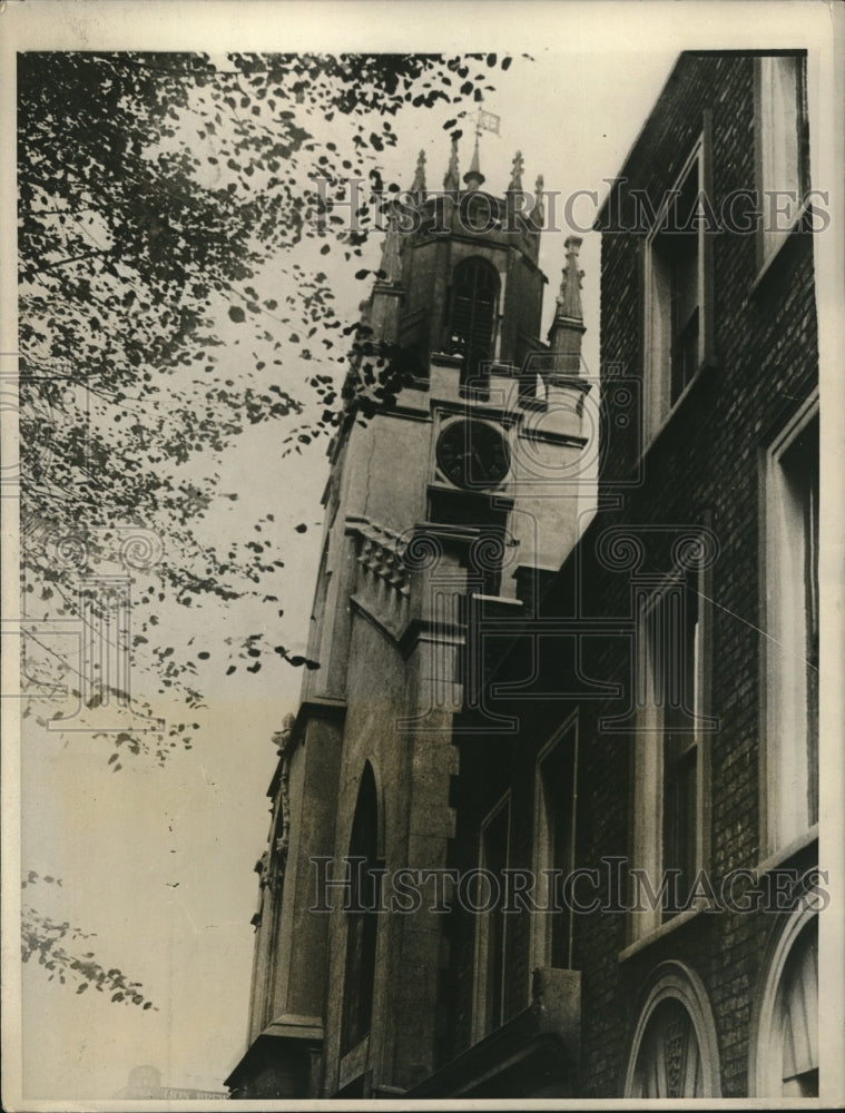 1923 Press Photo London&#39;s leaning church tower, St. Chrysostom, Peckham