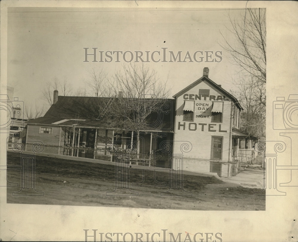 1927 Press Photo De Vall's Bluff Central Hotel Flooded
