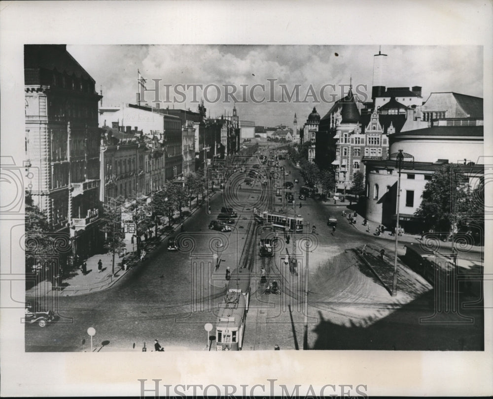 1939 Press Photo Helsinki Finland main streets of the city