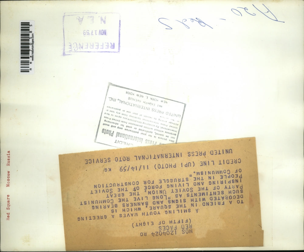 1959 Press Photo Youths of the Soviet Union at a Communist parade day