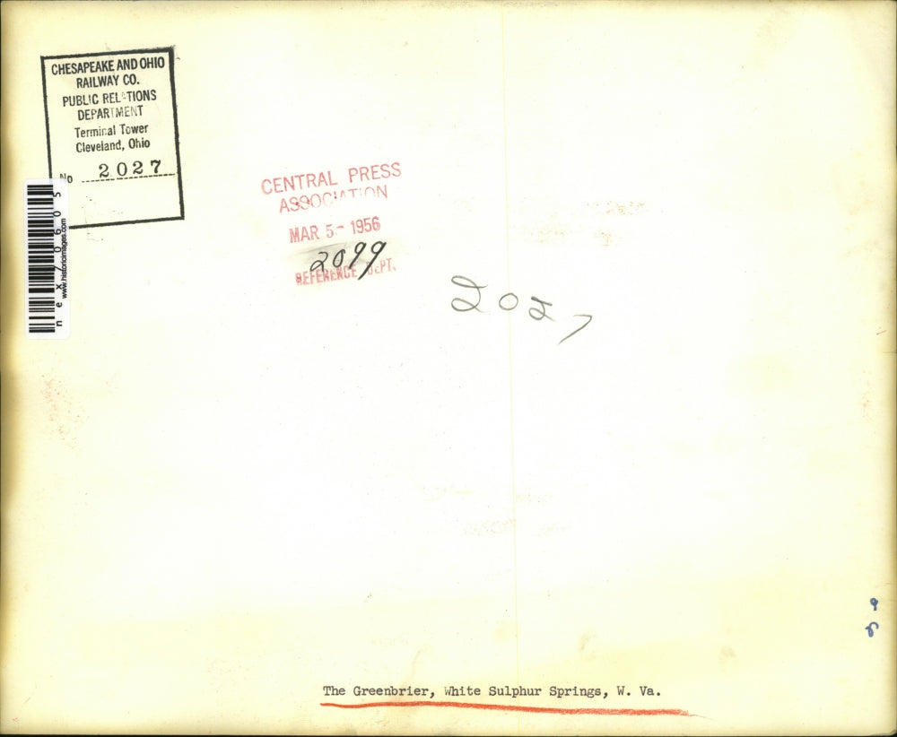 1956 Press Photo The Greenbrier, White Sulphur Springs, W. VA.
