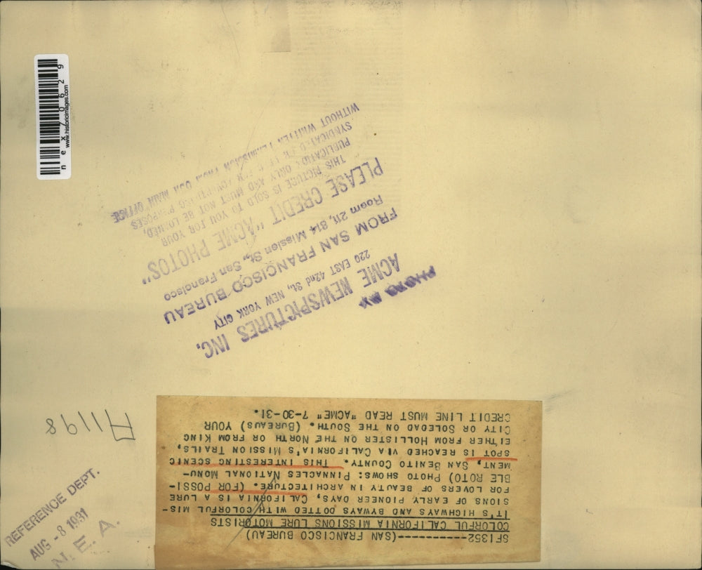 1931 Press Photo Pinnacle National Monument San Benito County, California