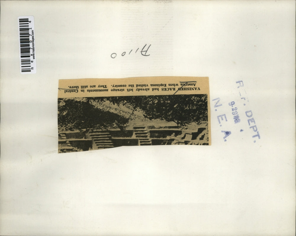 1948 Press Photo Monument in Central America of ancient peoples