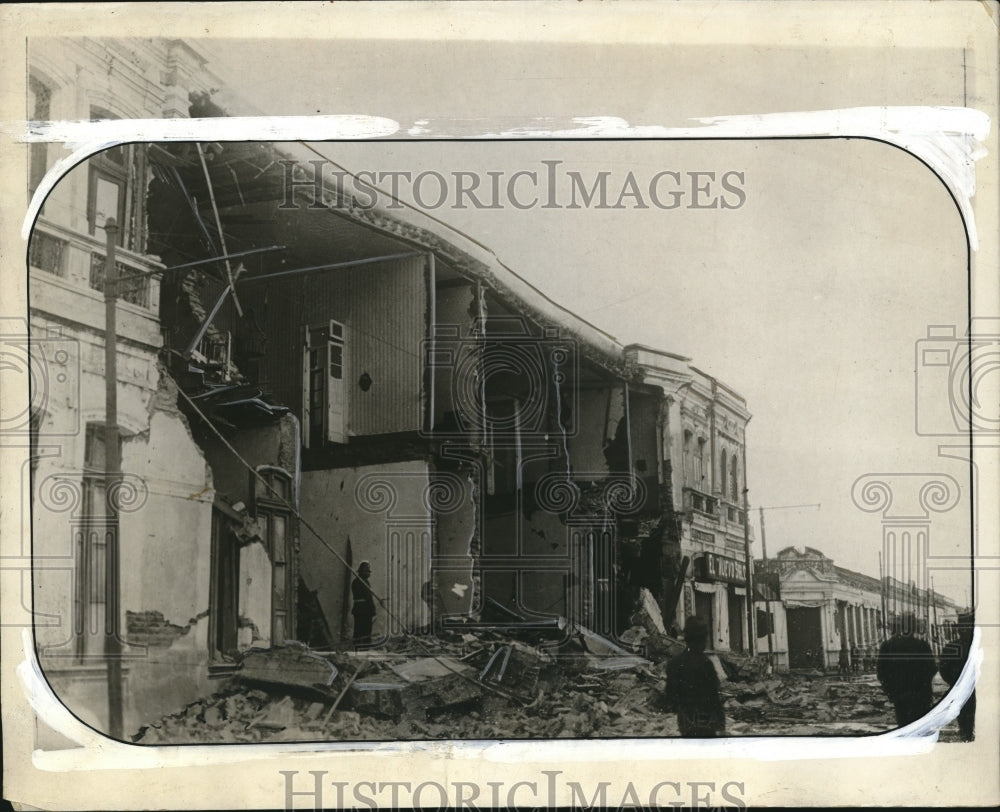 1928 Press Photo Chile earthquake damage to buildings