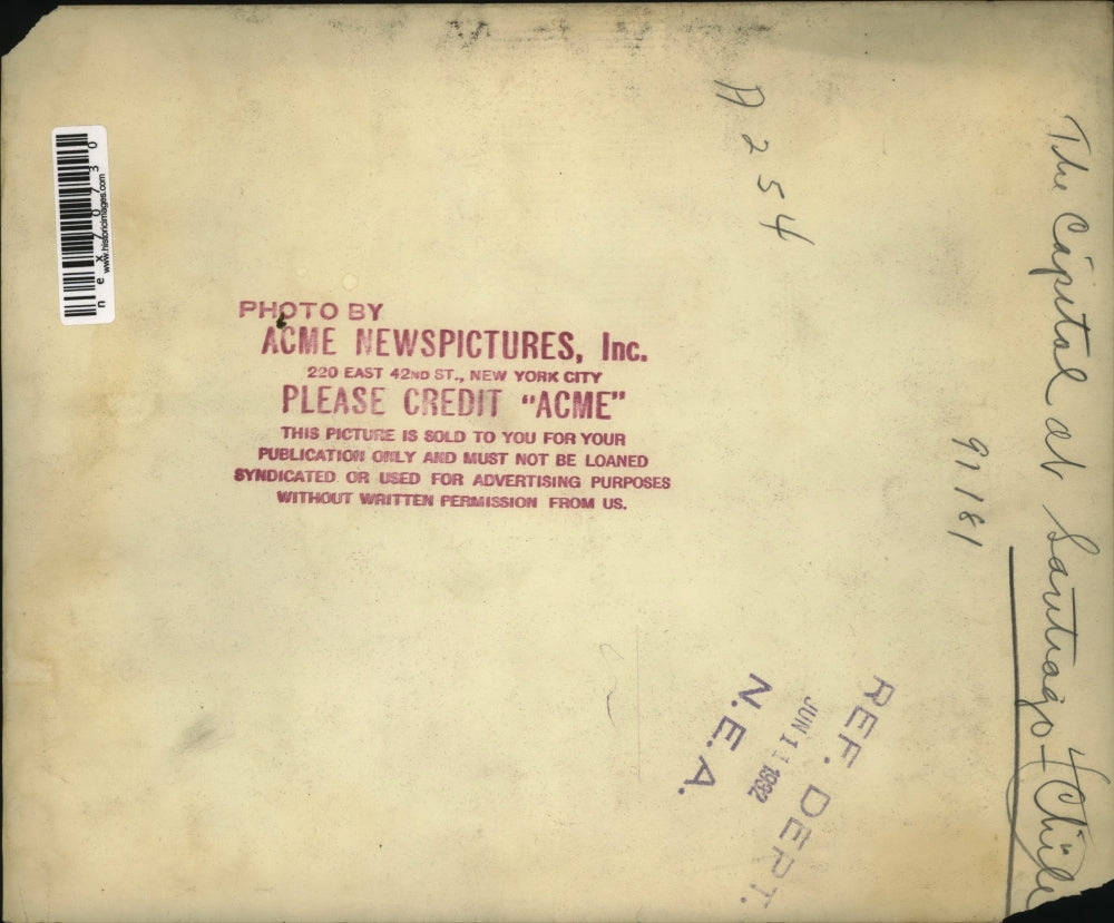 1932 Press Photo The Capital at Santiago Chile