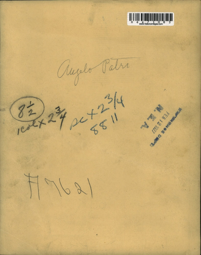 1927 Press Photo Angelo Patri to perform