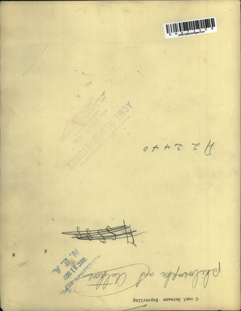 1927 Press Photo Count Hermann Keyserling philosopher & author