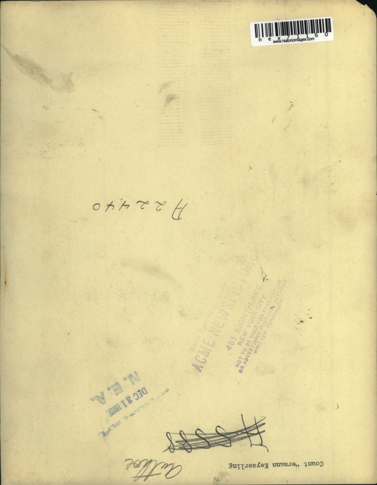 1927 Press Photo Count Hermann Keyserling philosopher & author - nex71160