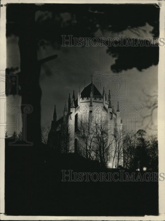 1926 Press Photo National Cathedral floodlit in Wash DC