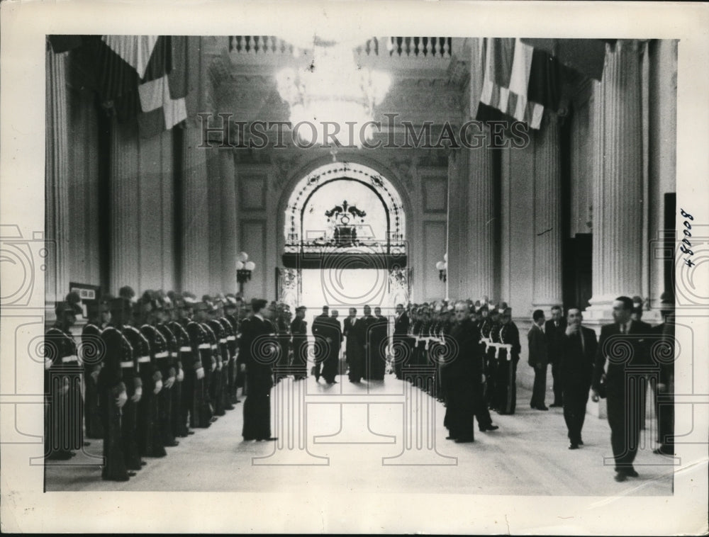 1938 Press Photo Lima Peru Cadets at Military school
