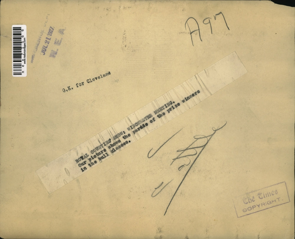 1927 Press Photo Royal Counties Livestock Show In Winchester England