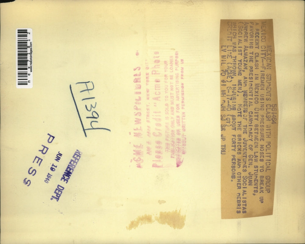 1940 Press Photo Mexican Students Clash With Political Group - nex71812