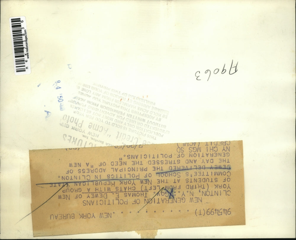 1950 Press Photo Thomas Dewey With New York Republican State Committee School