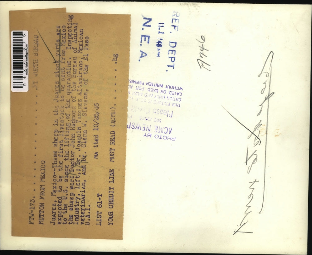 1945 Press Photo Dr.John Redmond(L), Dr.Joaquin Altamirano & Dr.Glenn W. Stevenn