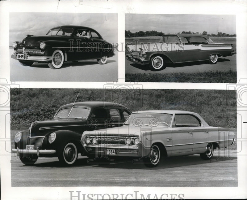 Load image into Gallery viewer, 1963 Press Photo (top to bottom) Mercury cars, 1949, 1957, 1939 &amp; 1964 models
