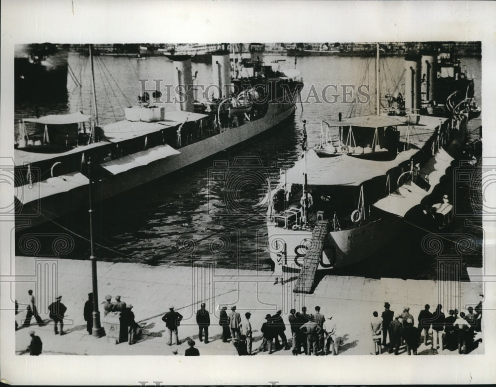 1935 Press Photo H.M.S. Brazen and H.M.S. Beazil In Greek Port