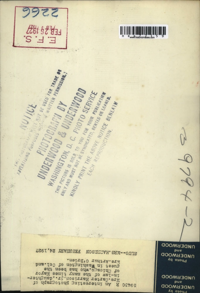 1927 Press Photo Mrs Carter Harrison Jr, daughter-in-law to Mayor of Chicago