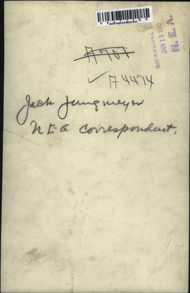 1923 Press Photo Jack Jungmeyer, NEA correspondent