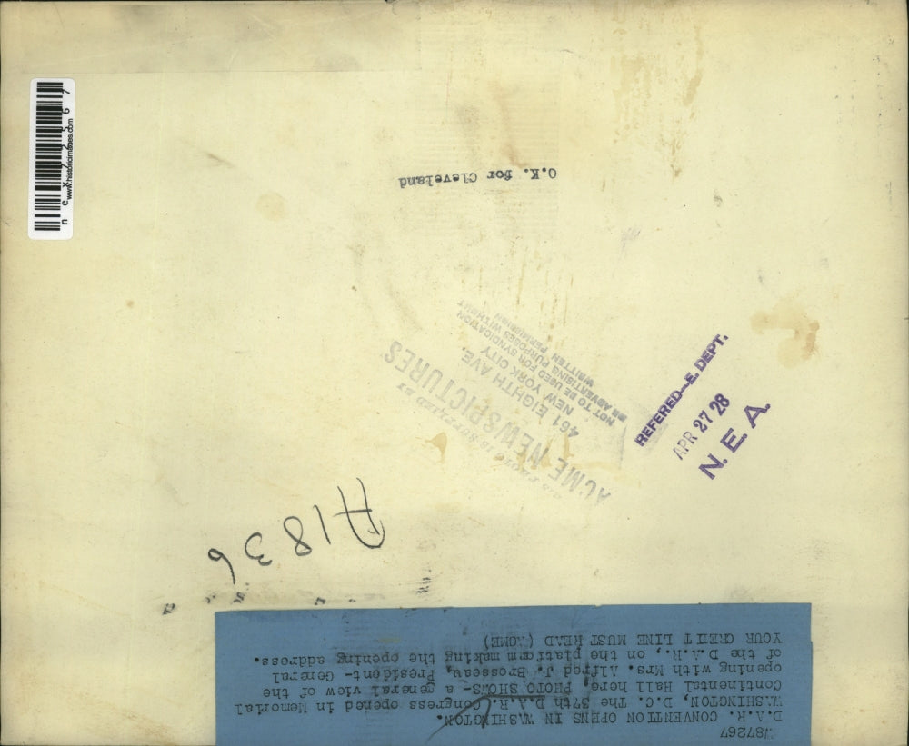 1928 Press Photo 37th Congress of the Daughters of the American Revolution