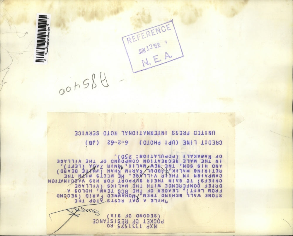 1962 Press Photo Mohammed Farid(2nd left)leader BCG team, maliks(village chiefs)