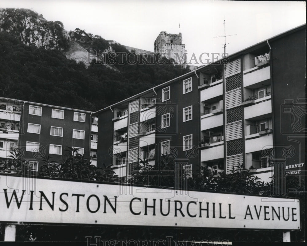 1966 Press Photo Gibraltar U.K.-Winston Churchill Avenue apartments- Historic Images