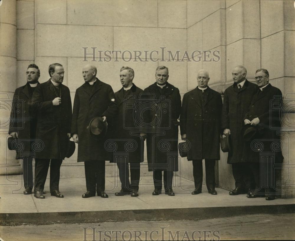 1923 Press Photo Msgr Cessie, Archbishop Curley, Biondi,Rt Rev Hickey