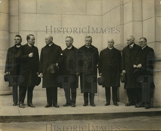 1923 Press Photo Msgr Cessie, Archbishop Curley, Biondi,Rt Rev Hickey