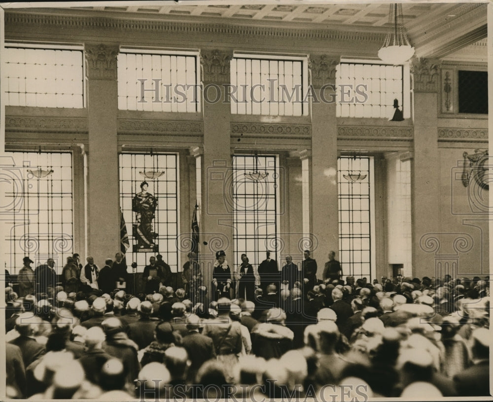 1928 Press Photo Ceremony when the King & Queen visited new Lloyd's Building