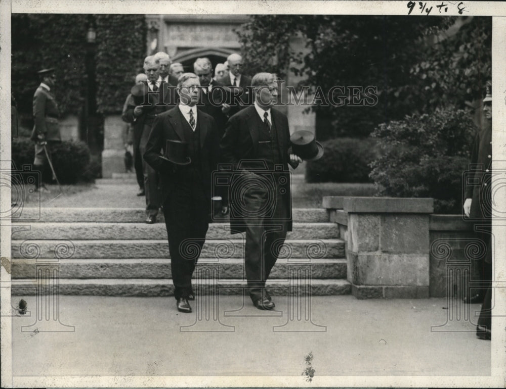 1926 Press Photo Sec.of War Dwight Davis(L) Attorney Gen. Surgeant, Newton Mass