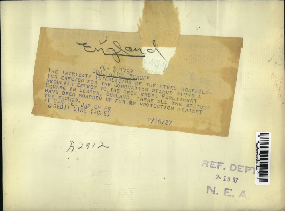 1937 Press Photo future Green Parliament Square in London