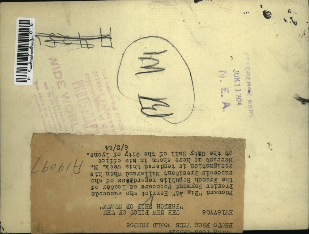 1924 Press Photo Edouard Big Ed Harriot, who succeeds Premier Raymond Poincare