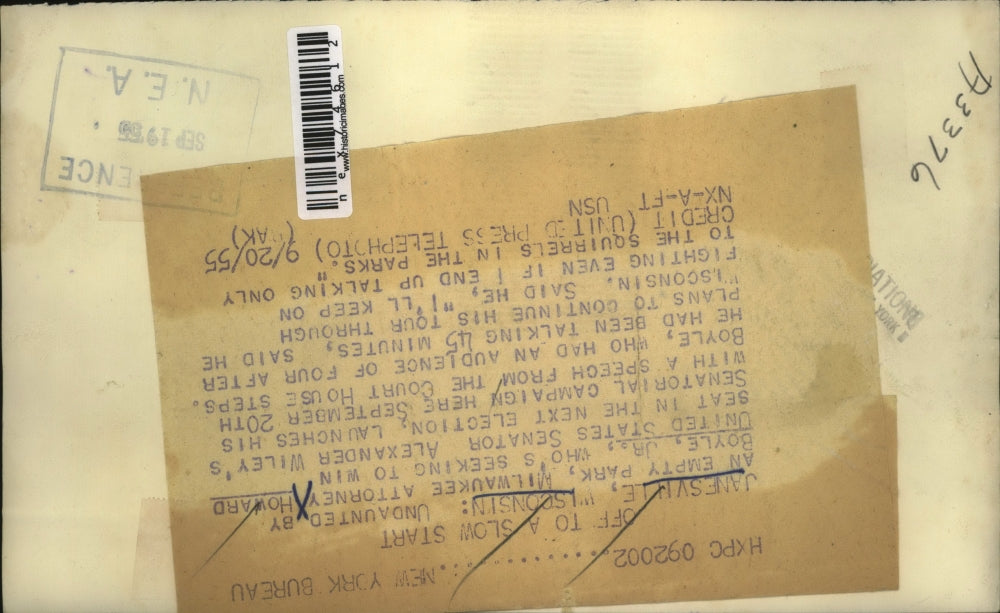 1955 Press Photo Janesville Wisconsin, attorney Howard Boyle Jr seek US Senate