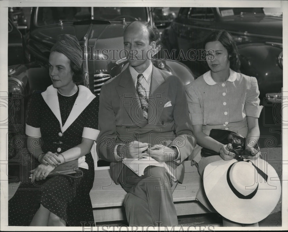 1940 Press Photo LA Calif James Roosevelt Pres FDR son, Mrs R Espy,Mrs Bolton