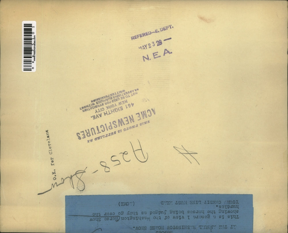 1928 Press Photo View Of The Washington Horse Show