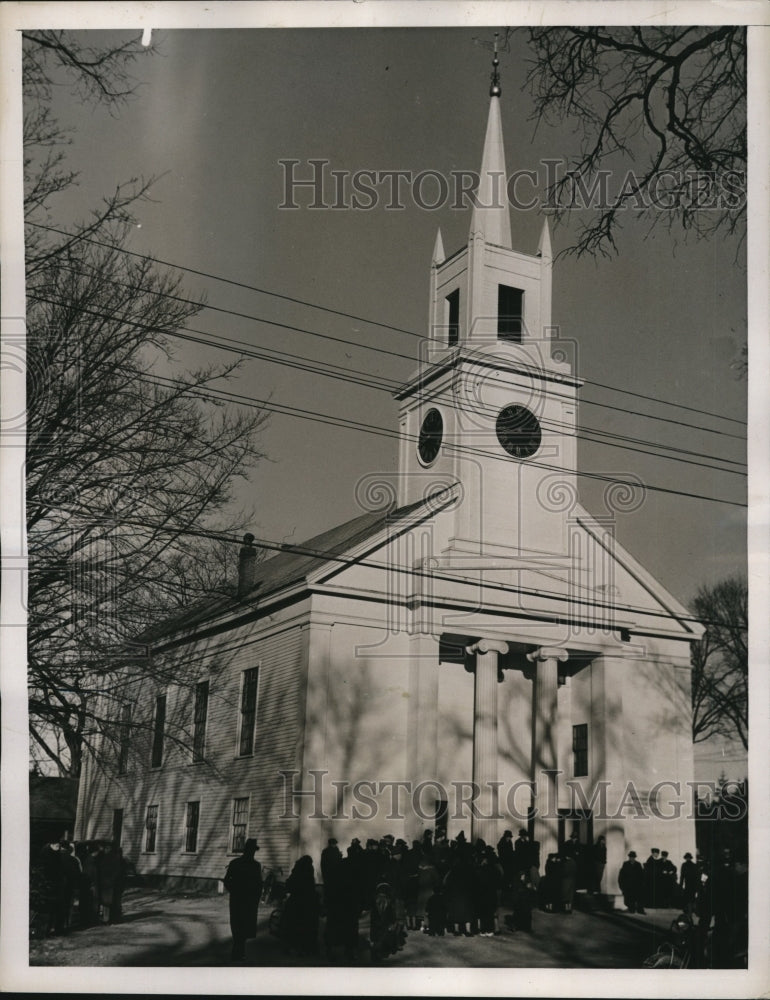 1927 Press Photo First Congregation Church, Hamilton Mass 2800 mile retrace trip