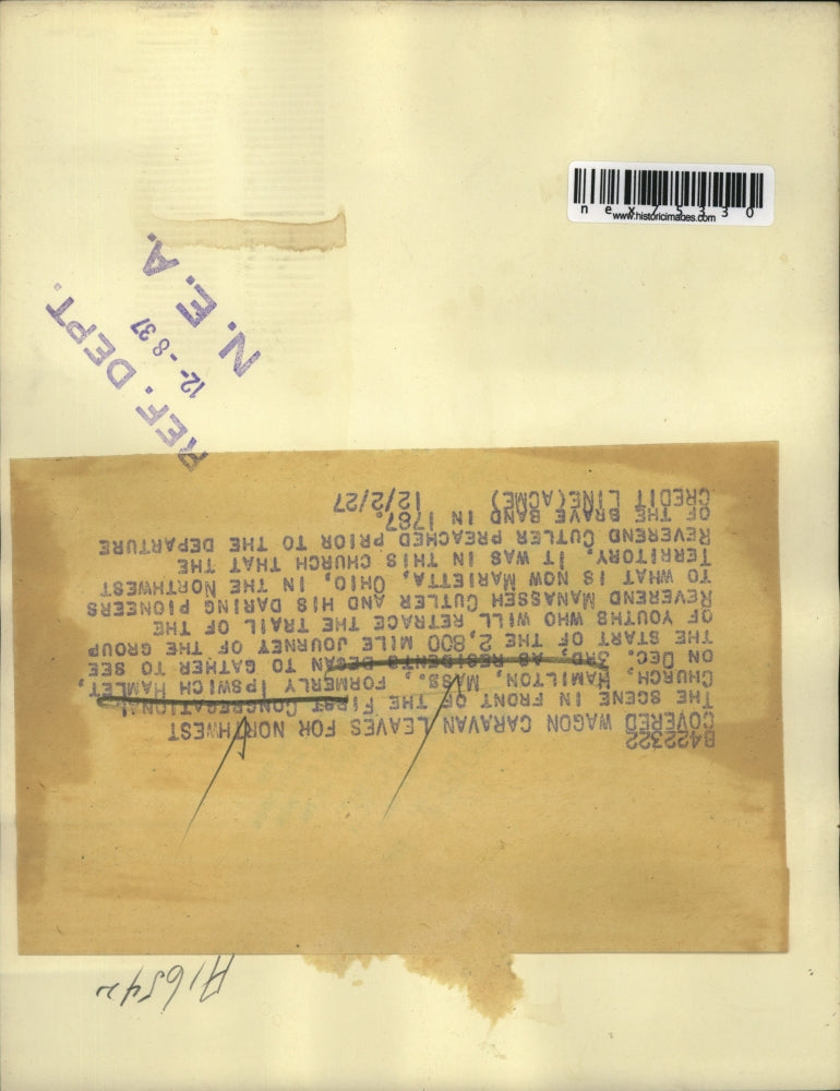 1927 Press Photo First Congregation Church, Hamilton Mass 2800 mile retrace trip