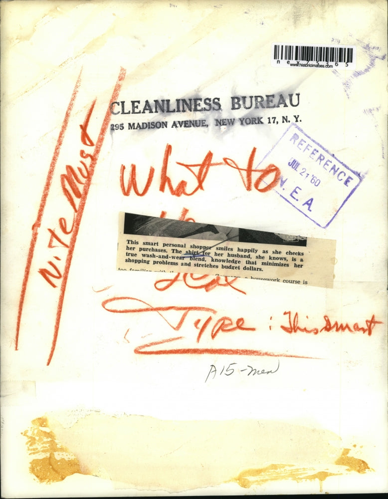 1960 Press Photo Mens shirt of awash & wear blend