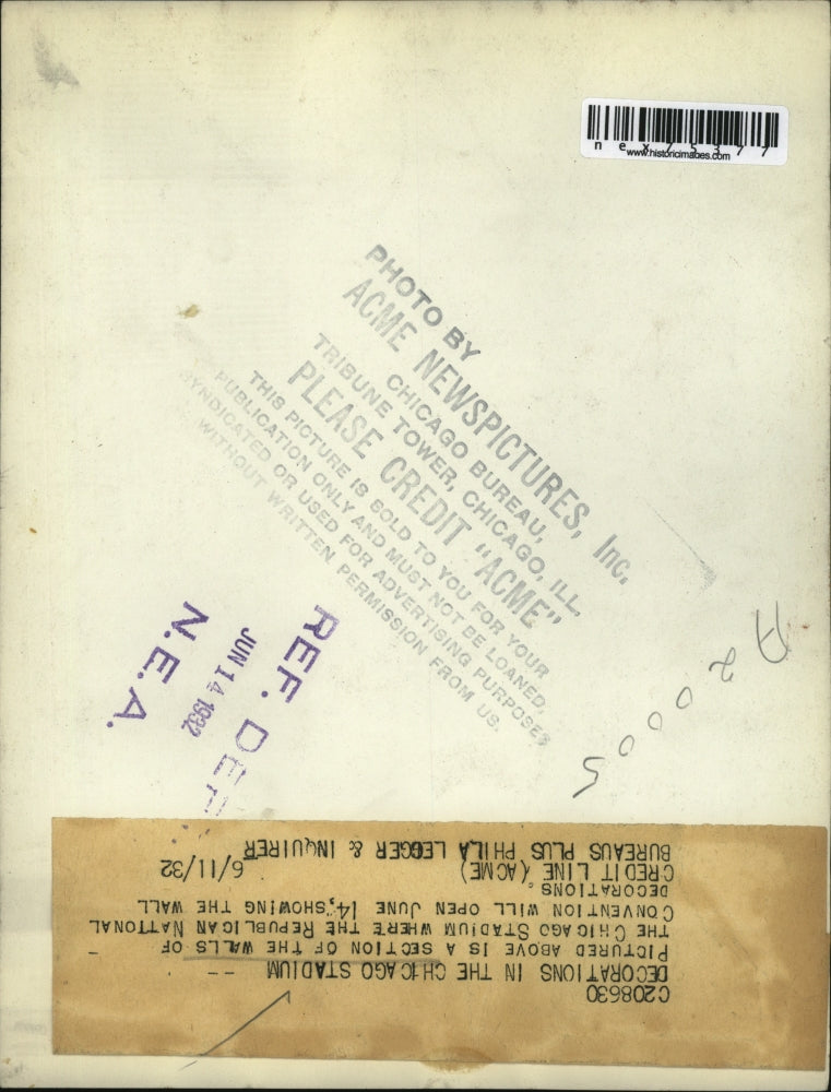 1932 Press Photo Chicago Stadium ready for Republican National Convention