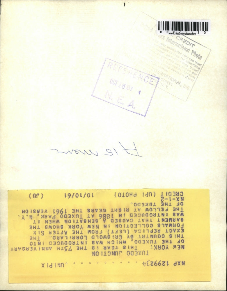 1961 Press Photo NYC Griswold Larriulard tuxedos & After Six formal collection