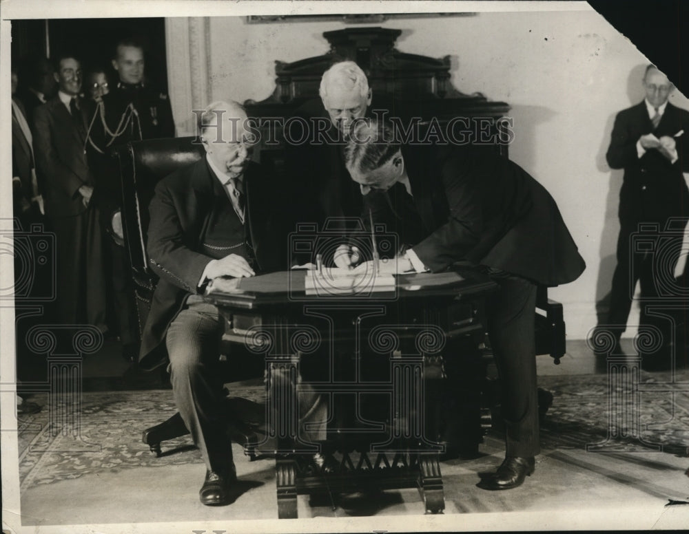 1929 Press Photo Henry L Stimson Sec of State & Justice Taft, Frank Kellogg