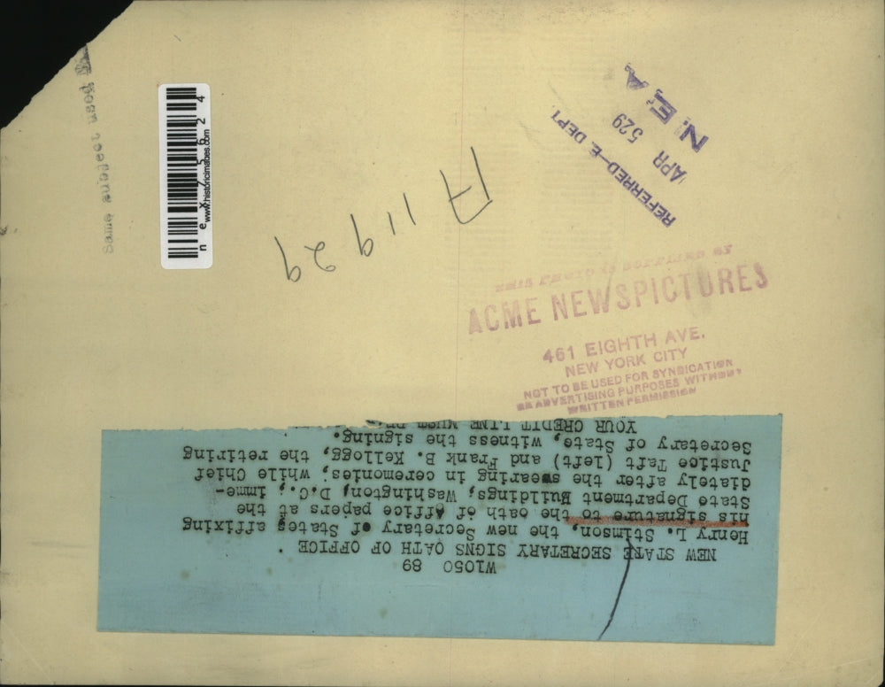 1929 Press Photo Henry L Stimson Sec of State & Justice Taft, Frank Kellogg