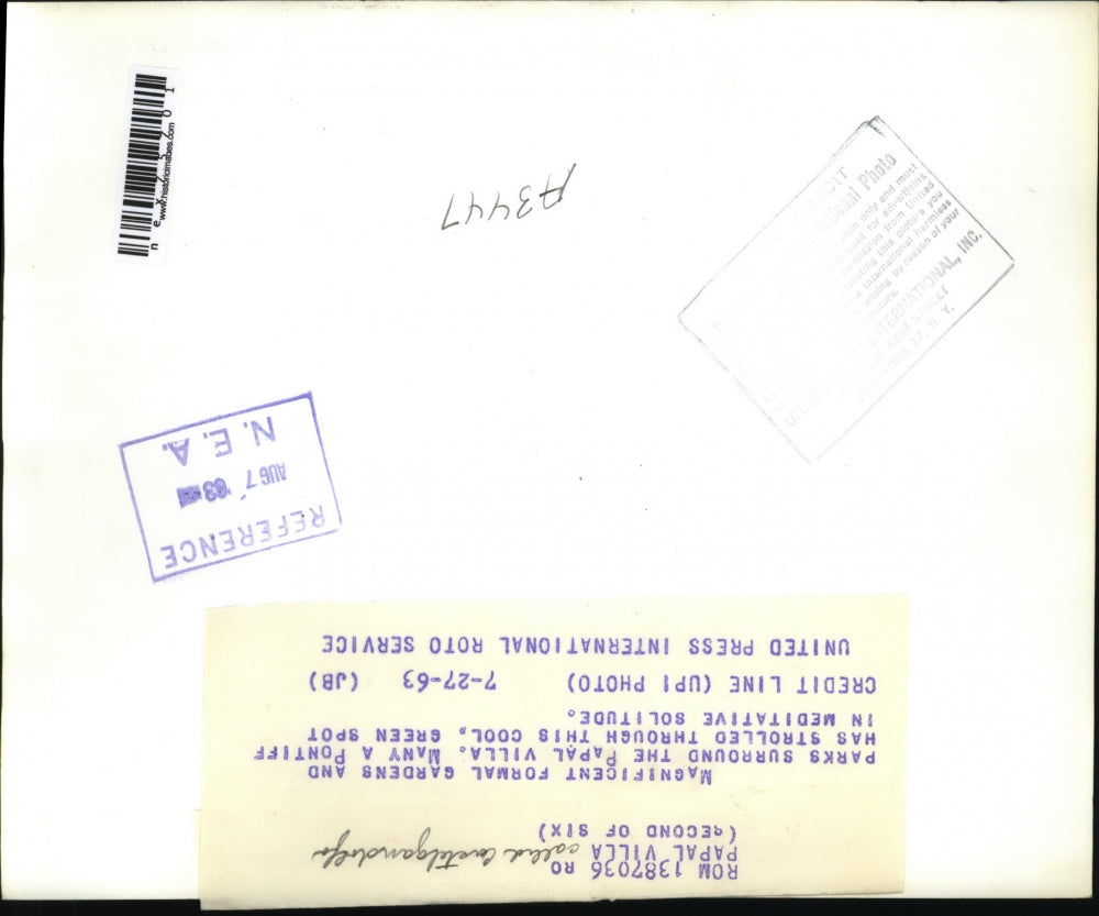 1963 Press Photo Formal gardens & parks of Papal Villa called Castelgandolfo