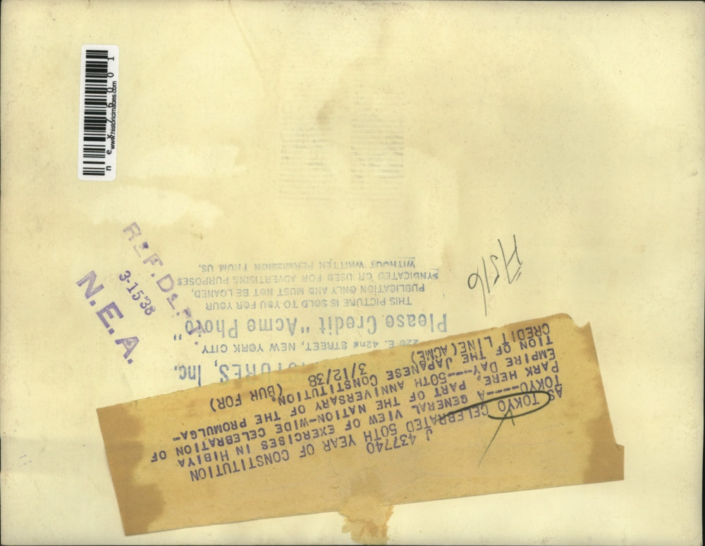 1938 Press Photo Toyko Japan Hibiya Park celebration of Empire Day