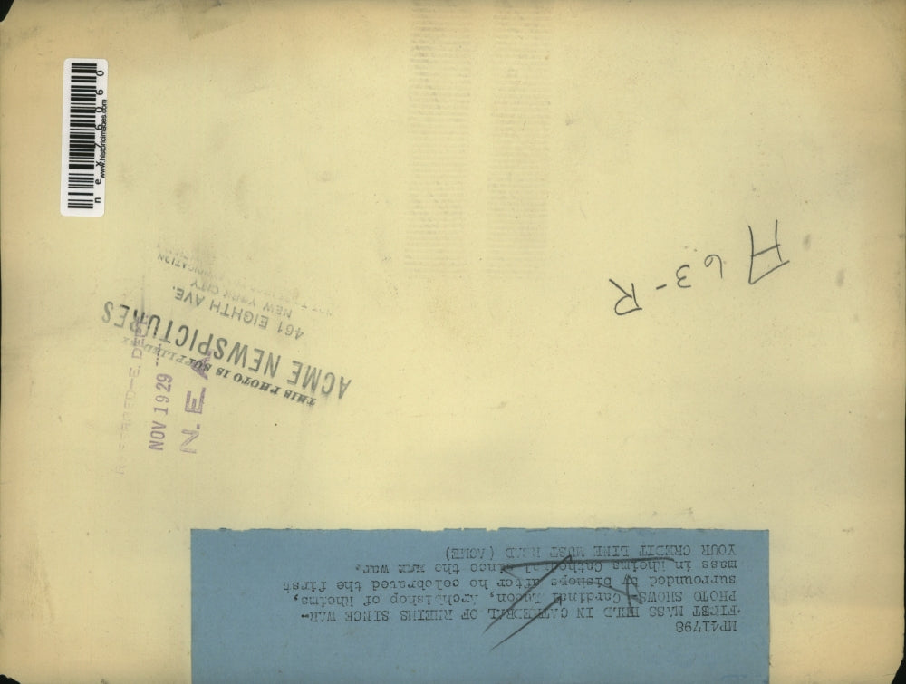 1929 Press Photo Cardinal Lucon Archbishop of Rhoims celebrates mass - nex76060