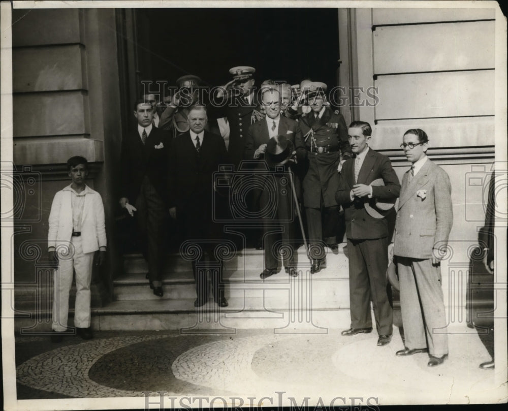 1929 Press Photo President Elect Herbert Hoover Leaving Supreme Court Rio de Jan