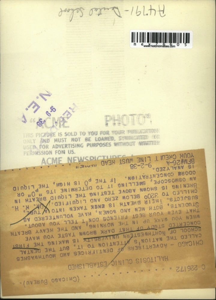 1938 Press Photo Chicago Northwestern Univ,dental school Dr RH Brening