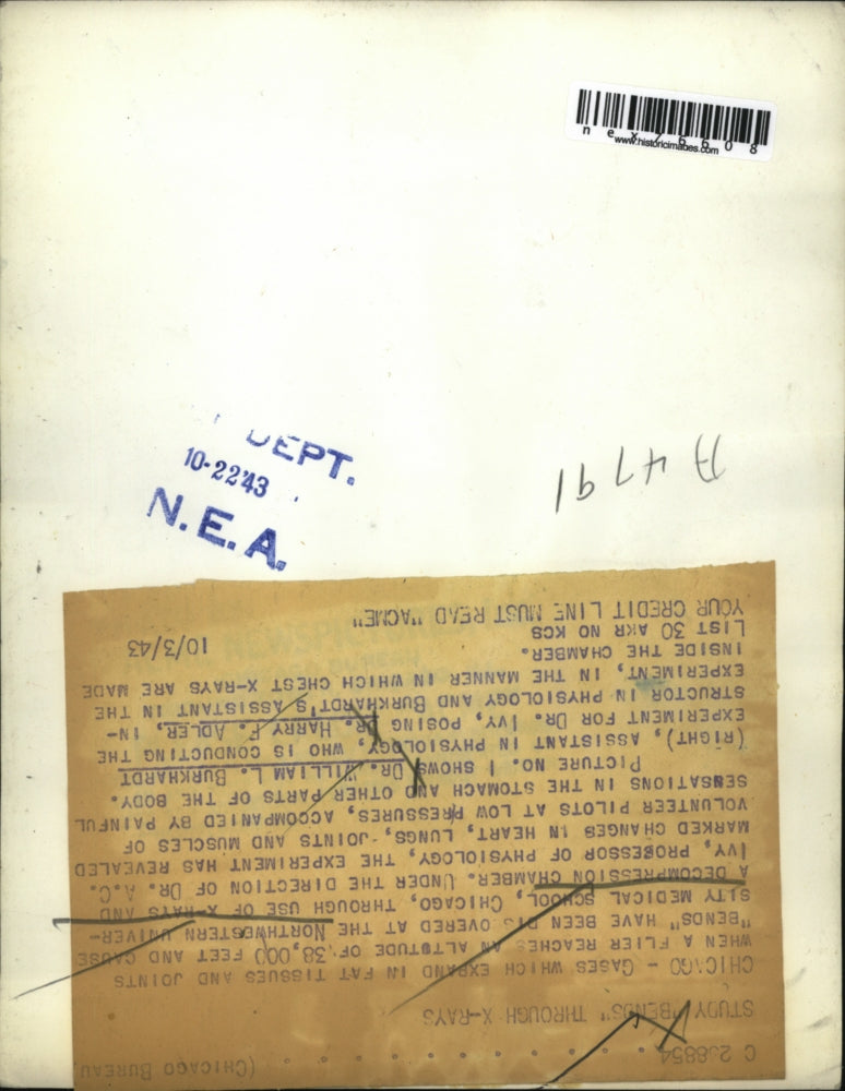 1943 Press Photo Chicago Northwestern UnivDr Wm Burkhart, Dr HF Adler