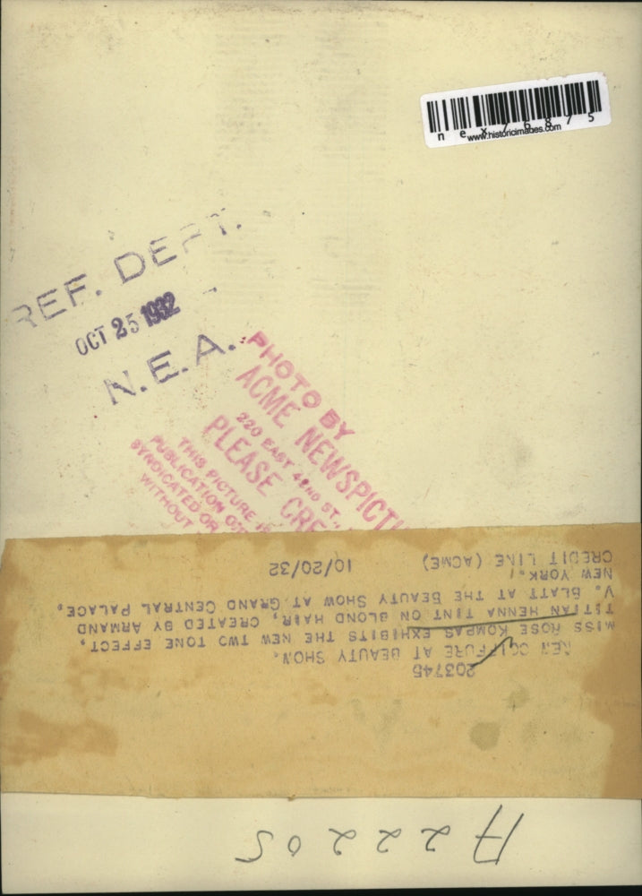 1932 Press Photo Rose Kompas & new two tone hair styles by Armand V Blatt in NY