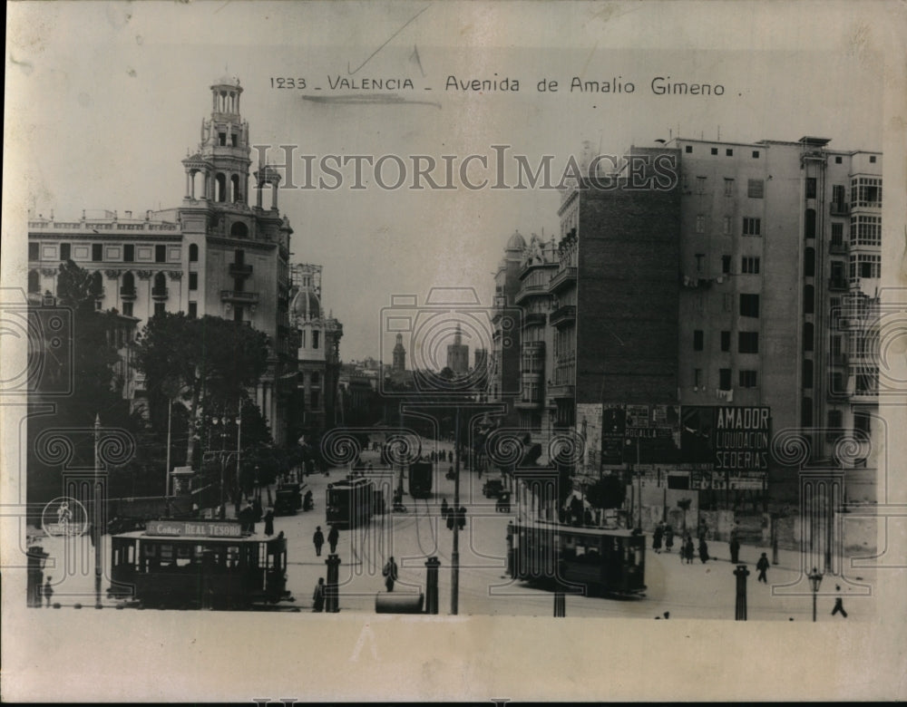 1935 Press Photo Valencia Spain Avenida de Amalio Gimeno