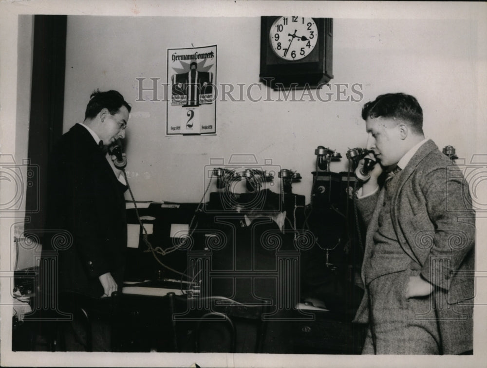 1923 Press Photo Telephone room at Barclay's bank in Cologne